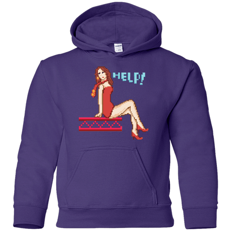 Sweatshirts Purple / YS Pixel Pinup Pauline Youth Hoodie