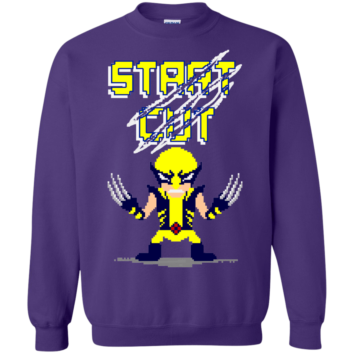Sweatshirts Purple / S Pixel Wolf Crewneck Sweatshirt