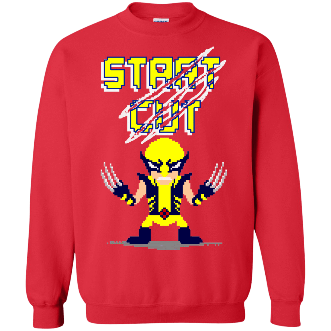 Sweatshirts Red / S Pixel Wolf Crewneck Sweatshirt