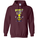 Sweatshirts Maroon / S Pixel Wolf Pullover Hoodie