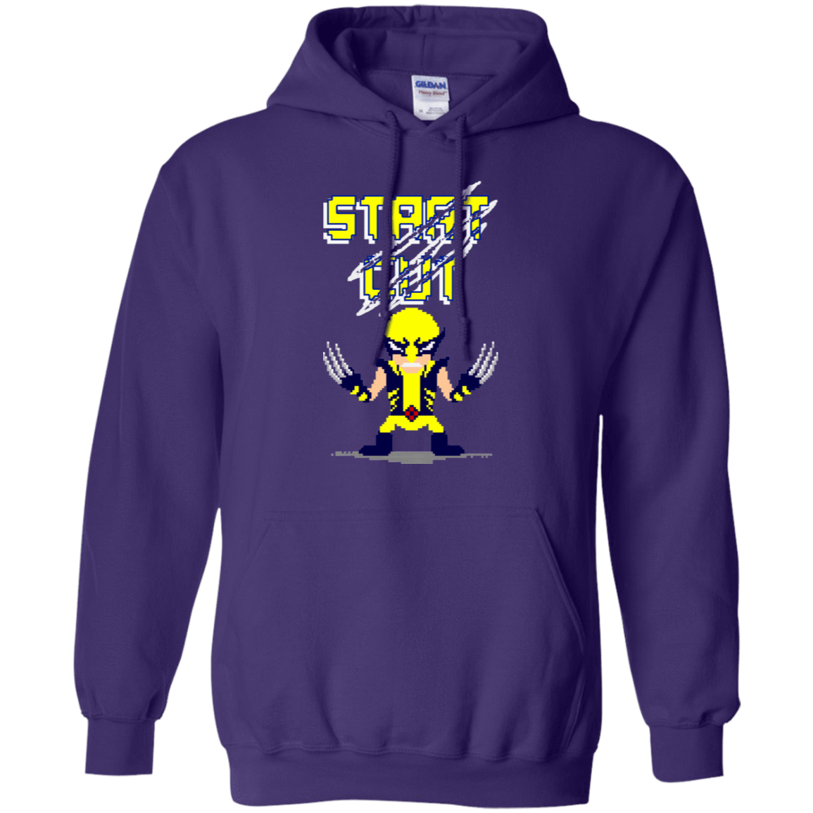 Sweatshirts Purple / S Pixel Wolf Pullover Hoodie