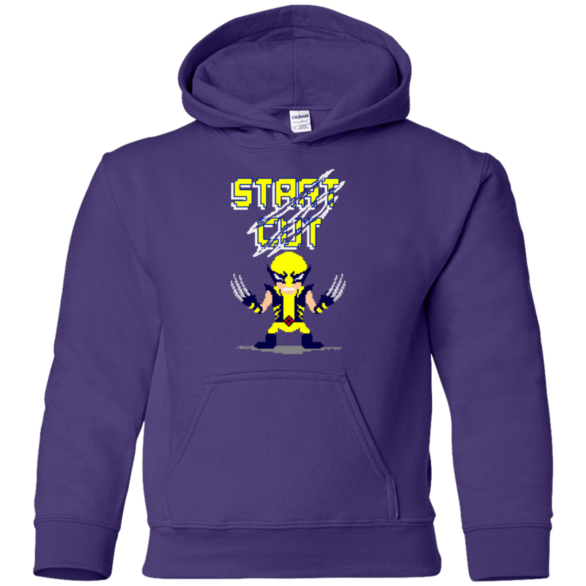 Sweatshirts Purple / YS Pixel Wolf Youth Hoodie
