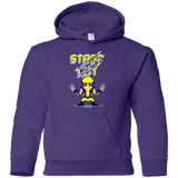 Sweatshirts Purple / YS Pixel Wolf Youth Hoodie