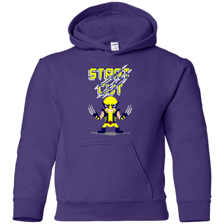 Sweatshirts Purple / YS Pixel Wolf Youth Hoodie