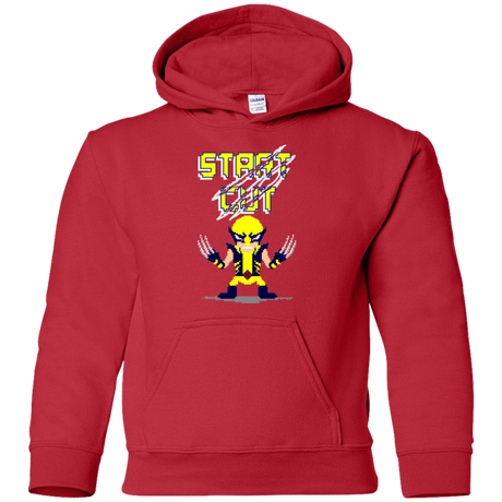 Sweatshirts Red / YS Pixel Wolf Youth Hoodie