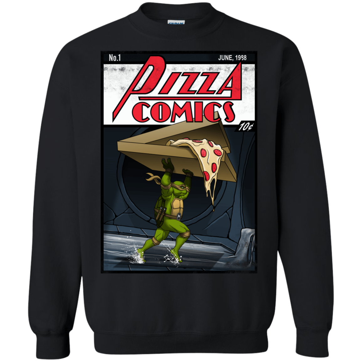 Sweatshirts Black / Small Pizza Comics Crewneck Sweatshirt