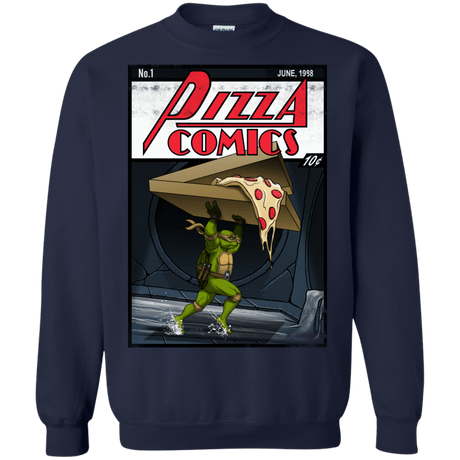 Sweatshirts Navy / Small Pizza Comics Crewneck Sweatshirt