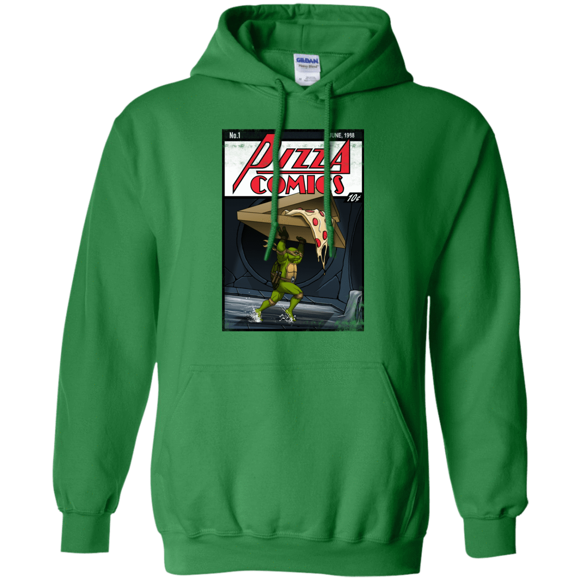 Sweatshirts Irish Green / Small Pizza Comics Pullover Hoodie