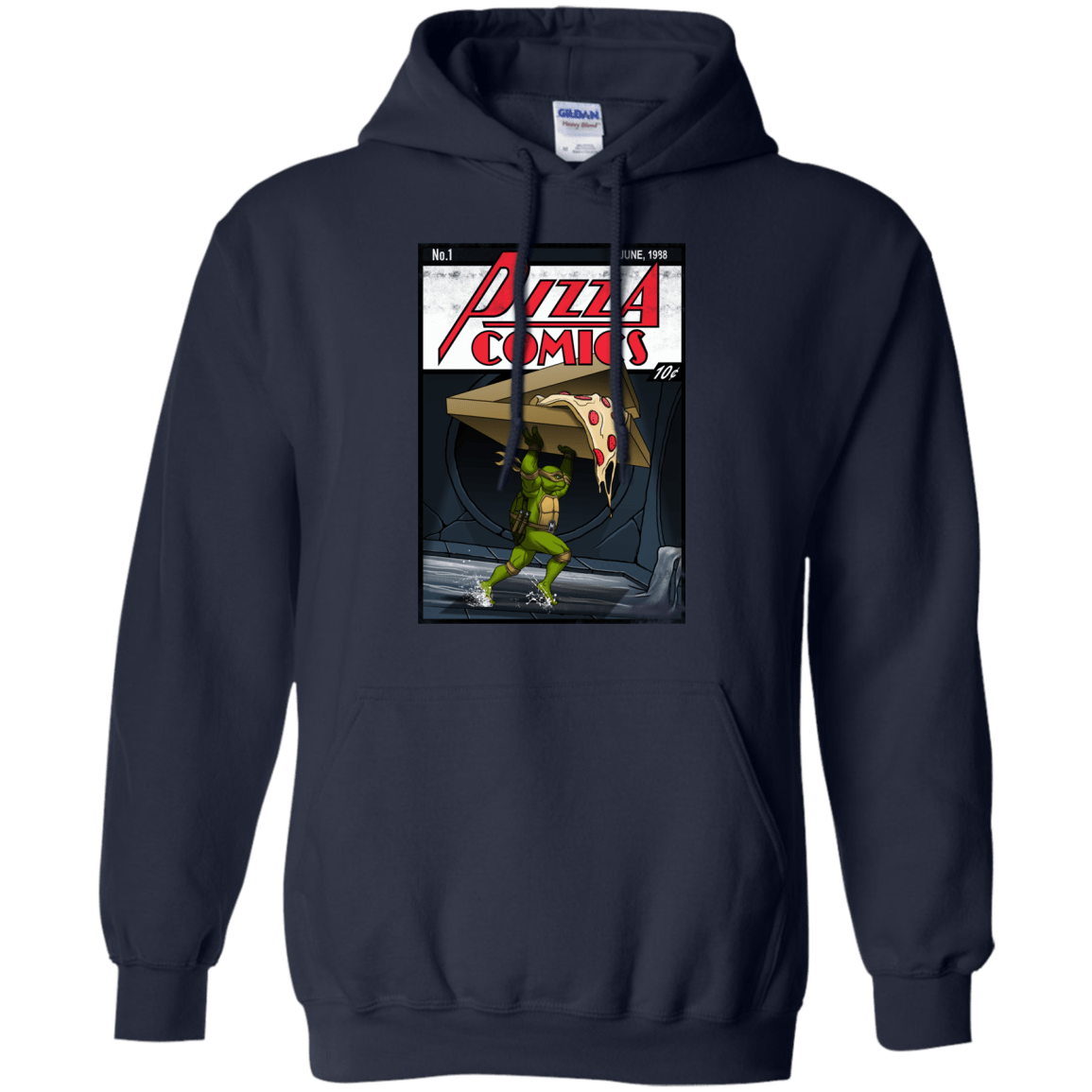 Sweatshirts Navy / Small Pizza Comics Pullover Hoodie