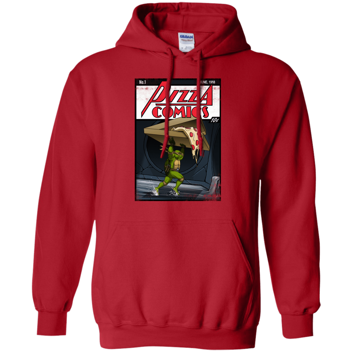 Sweatshirts Red / Small Pizza Comics Pullover Hoodie