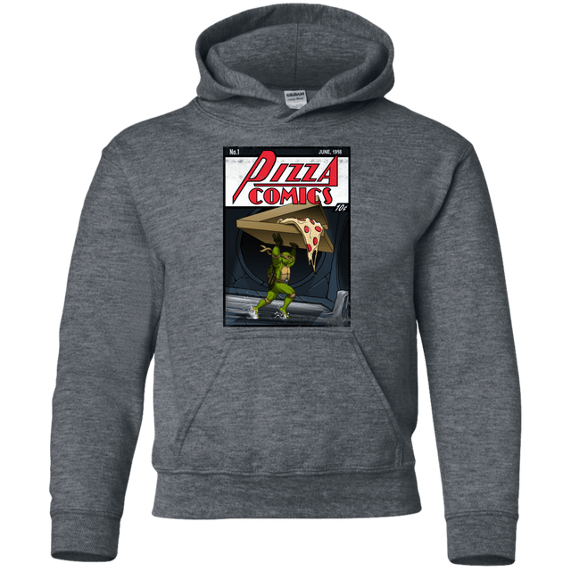 Sweatshirts Dark Heather / YS Pizza Comics Youth Hoodie