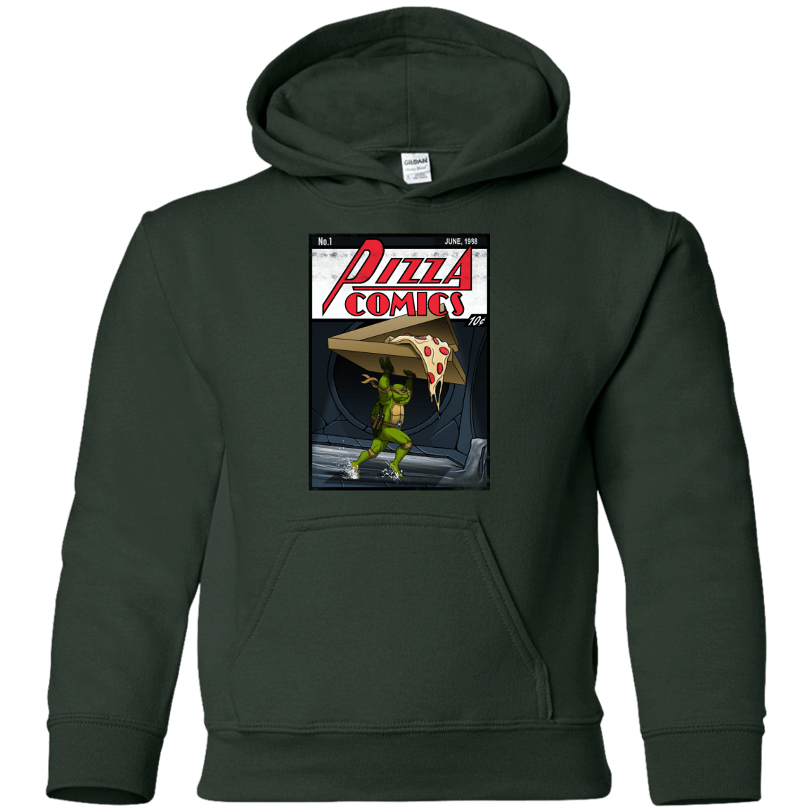Sweatshirts Forest Green / YS Pizza Comics Youth Hoodie