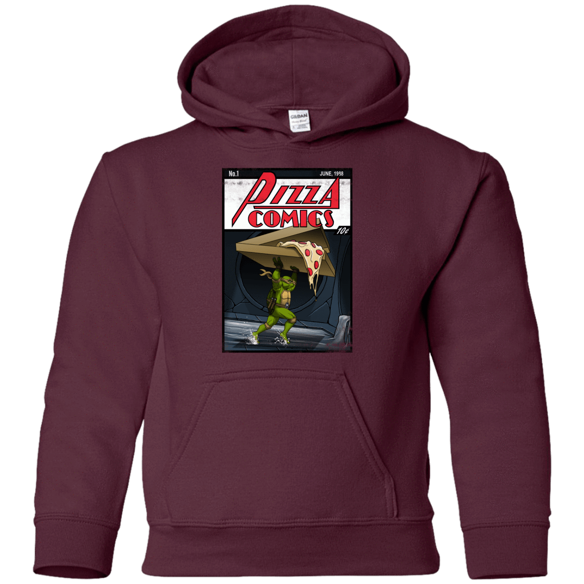 Sweatshirts Maroon / YS Pizza Comics Youth Hoodie