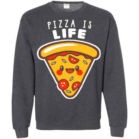 Sweatshirts Dark Heather / S Pizza is Life Crewneck Sweatshirt