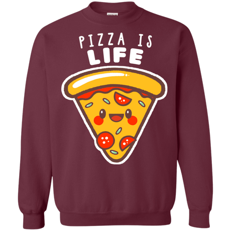 Sweatshirts Maroon / S Pizza is Life Crewneck Sweatshirt