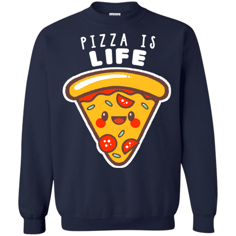 Sweatshirts Navy / S Pizza is Life Crewneck Sweatshirt