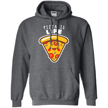 Sweatshirts Dark Heather / S Pizza is Life Pullover Hoodie