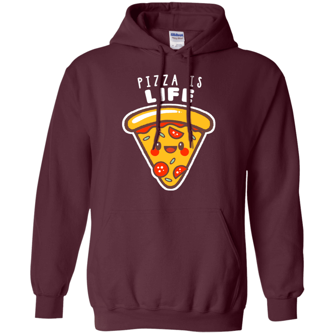 Sweatshirts Maroon / S Pizza is Life Pullover Hoodie