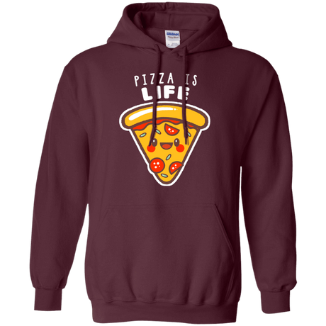 Sweatshirts Maroon / S Pizza is Life Pullover Hoodie