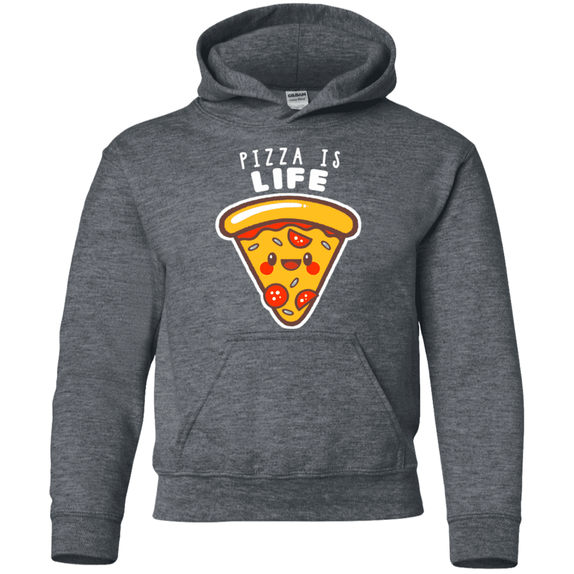 Sweatshirts Dark Heather / YS Pizza is Life Youth Hoodie