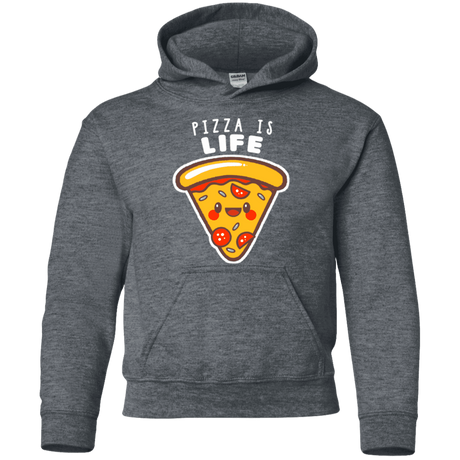 Sweatshirts Dark Heather / YS Pizza is Life Youth Hoodie