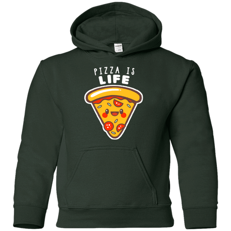 Sweatshirts Forest Green / YS Pizza is Life Youth Hoodie