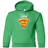 Sweatshirts Irish Green / YS Pizza is Life Youth Hoodie