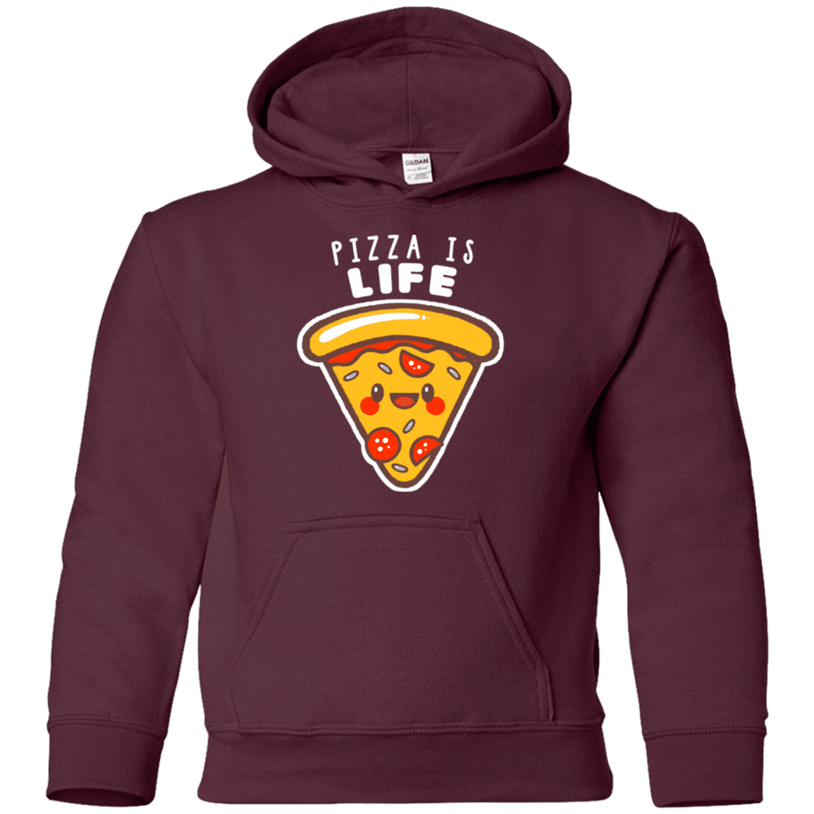 Sweatshirts Maroon / YS Pizza is Life Youth Hoodie