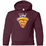 Sweatshirts Maroon / YS Pizza is Life Youth Hoodie