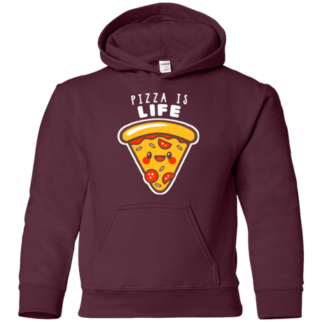 Sweatshirts Maroon / YS Pizza is Life Youth Hoodie