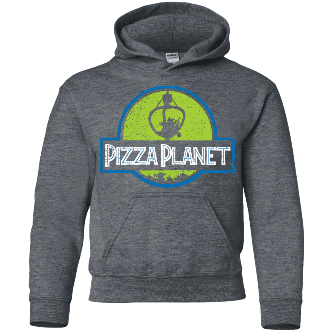 Sweatshirts Dark Heather / YS Pizza Planet Youth Hoodie