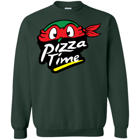 Sweatshirts Forest Green / S Pizza Time Crewneck Sweatshirt
