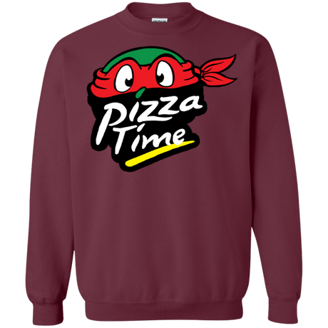 Sweatshirts Maroon / S Pizza Time Crewneck Sweatshirt