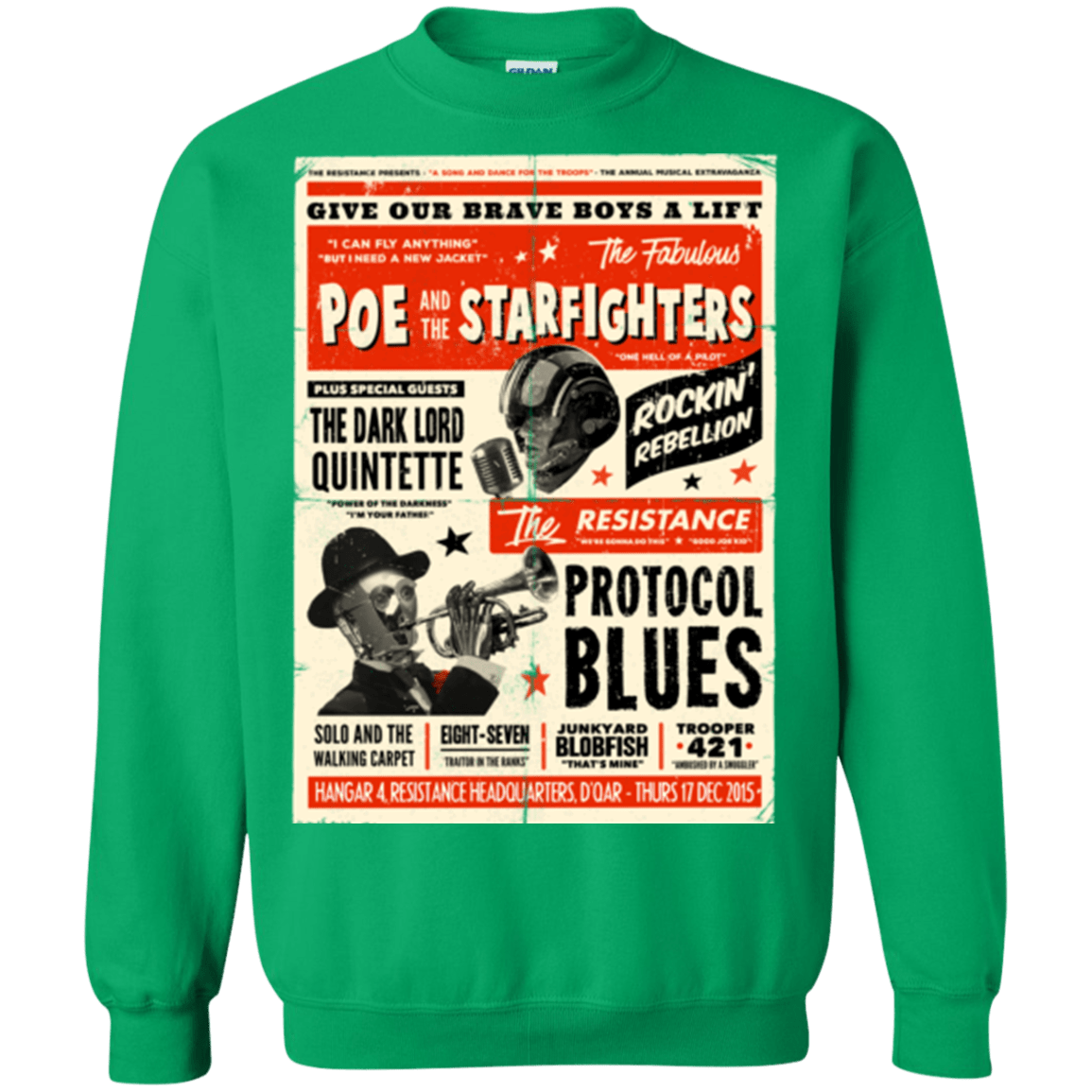Sweatshirts Irish Green / Small Poe and The Starfighters Crewneck Sweatshirt