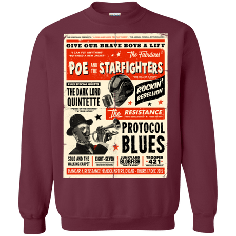Sweatshirts Maroon / Small Poe and The Starfighters Crewneck Sweatshirt