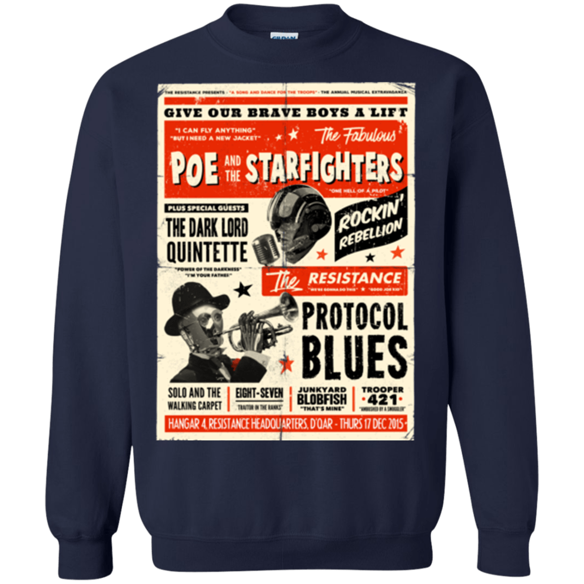 Sweatshirts Navy / Small Poe and The Starfighters Crewneck Sweatshirt