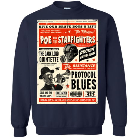 Sweatshirts Navy / Small Poe and The Starfighters Crewneck Sweatshirt