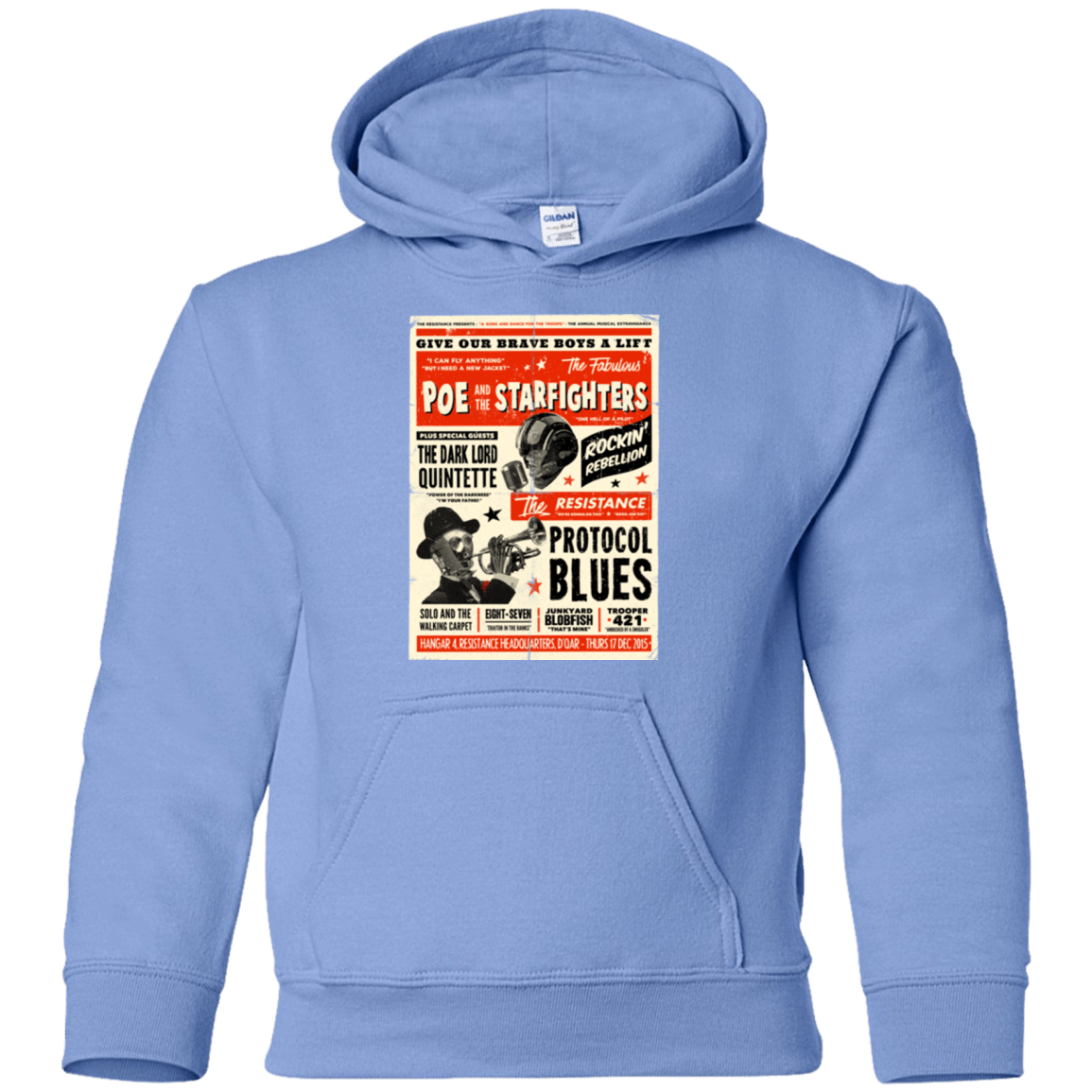 Sweatshirts Carolina Blue / YS Poe and The Starfighters Youth Hoodie