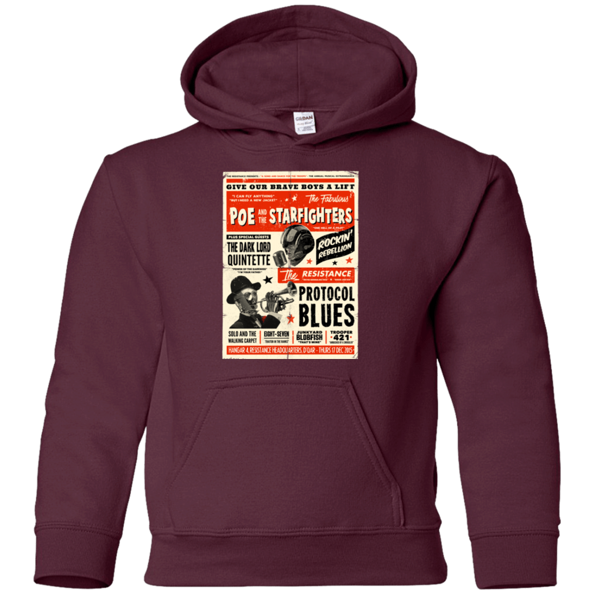 Sweatshirts Maroon / YS Poe and The Starfighters Youth Hoodie