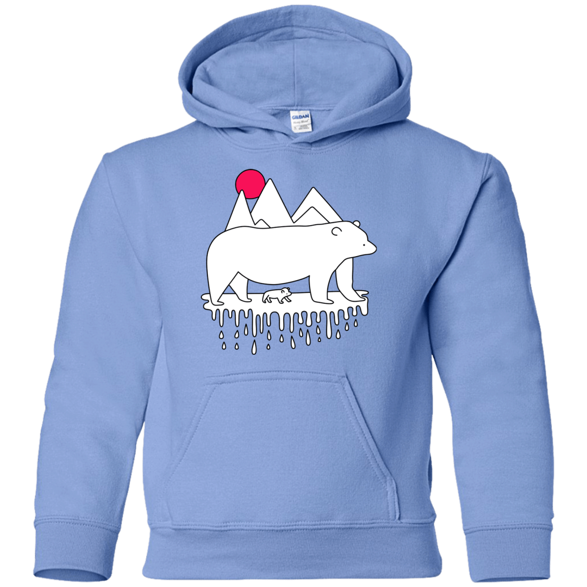Sweatshirts Carolina Blue / YS Polar Bear Family Youth Hoodie