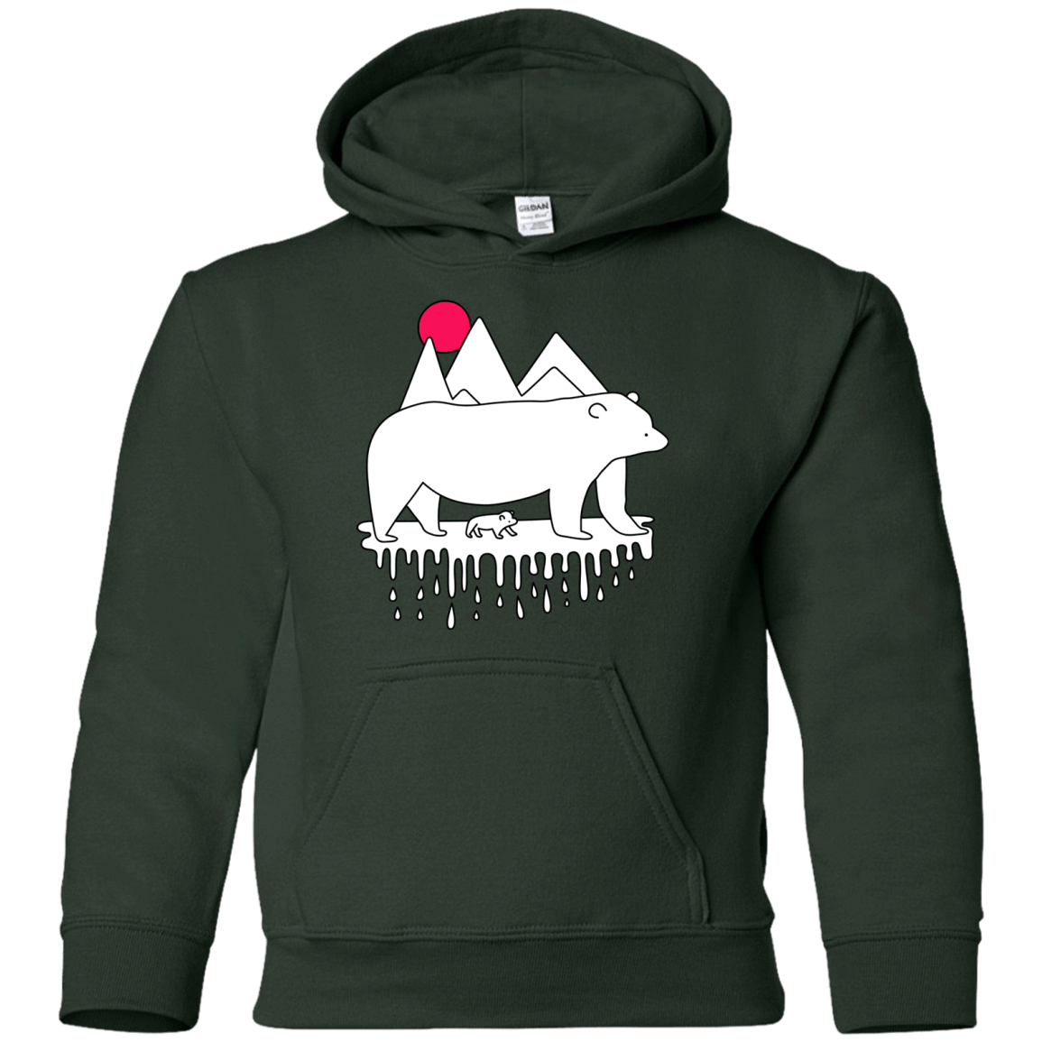 Sweatshirts Forest Green / YS Polar Bear Family Youth Hoodie