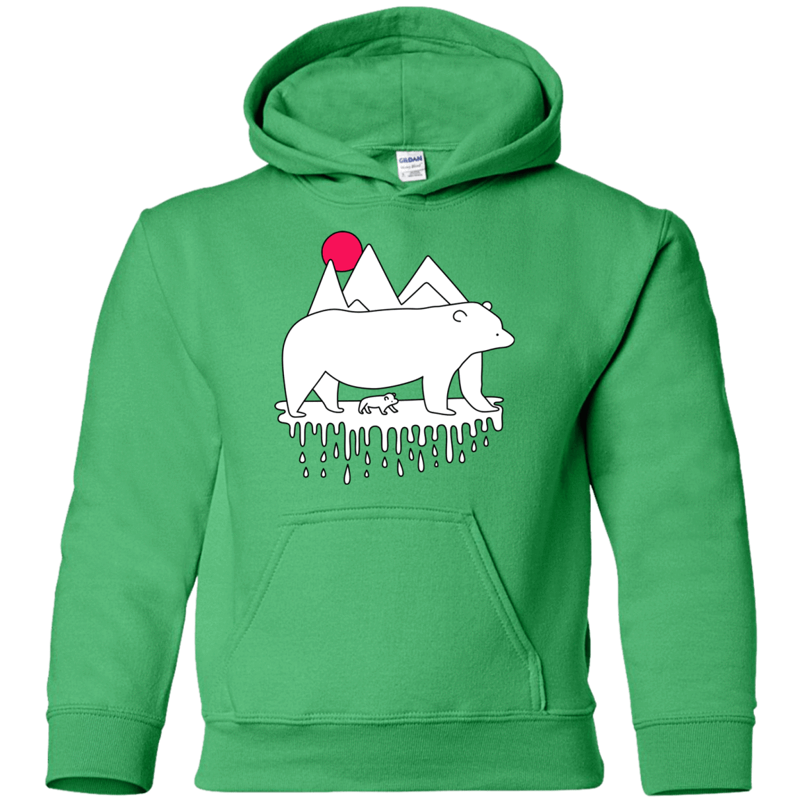 Sweatshirts Irish Green / YS Polar Bear Family Youth Hoodie