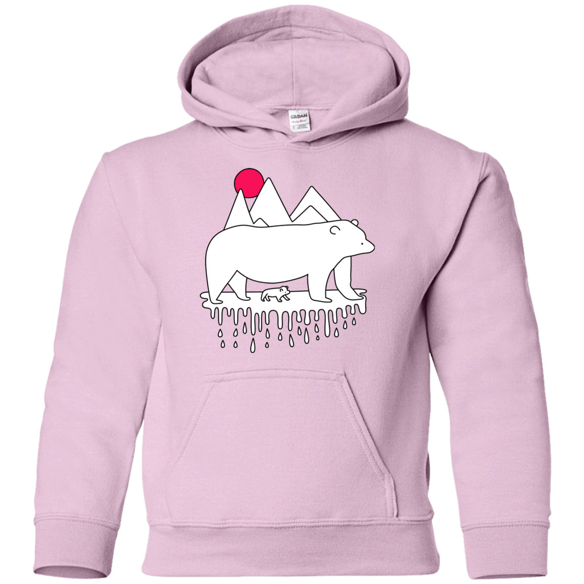 Sweatshirts Light Pink / YS Polar Bear Family Youth Hoodie