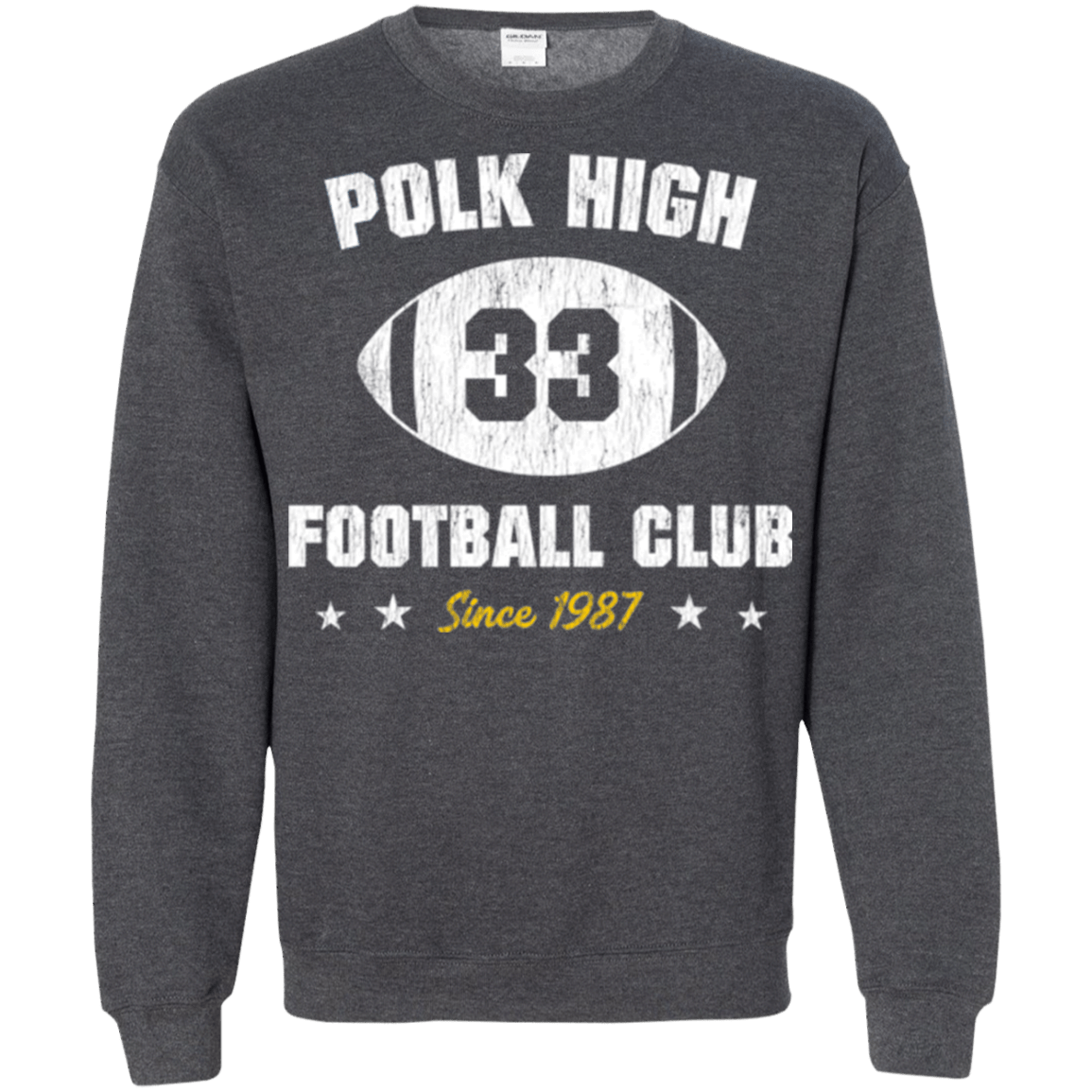 Sweatshirts Dark Heather / Small Polk High Football Crewneck Sweatshirt