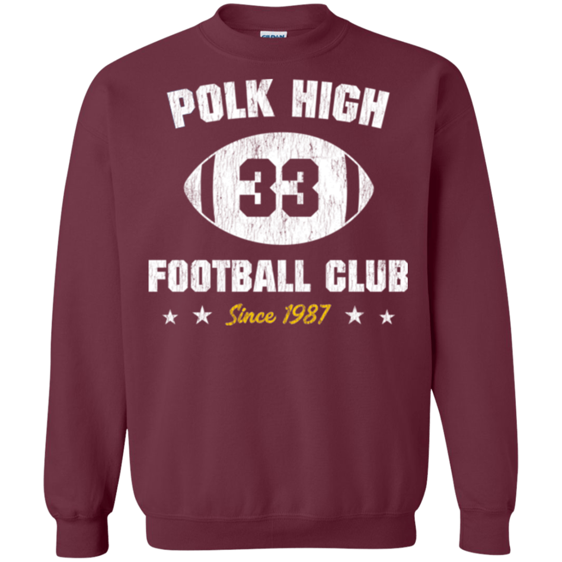 Sweatshirts Maroon / Small Polk High Football Crewneck Sweatshirt