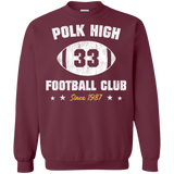 Sweatshirts Maroon / Small Polk High Football Crewneck Sweatshirt