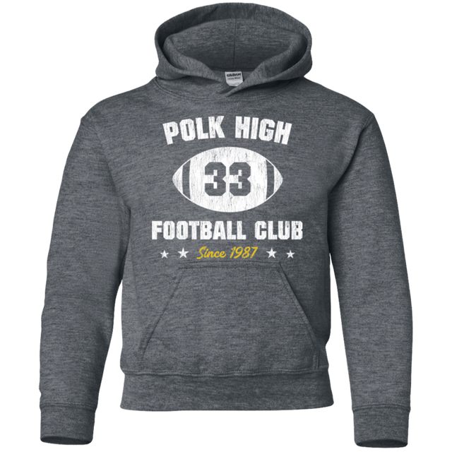 Sweatshirts Dark Heather / YS Polk High Football Youth Hoodie