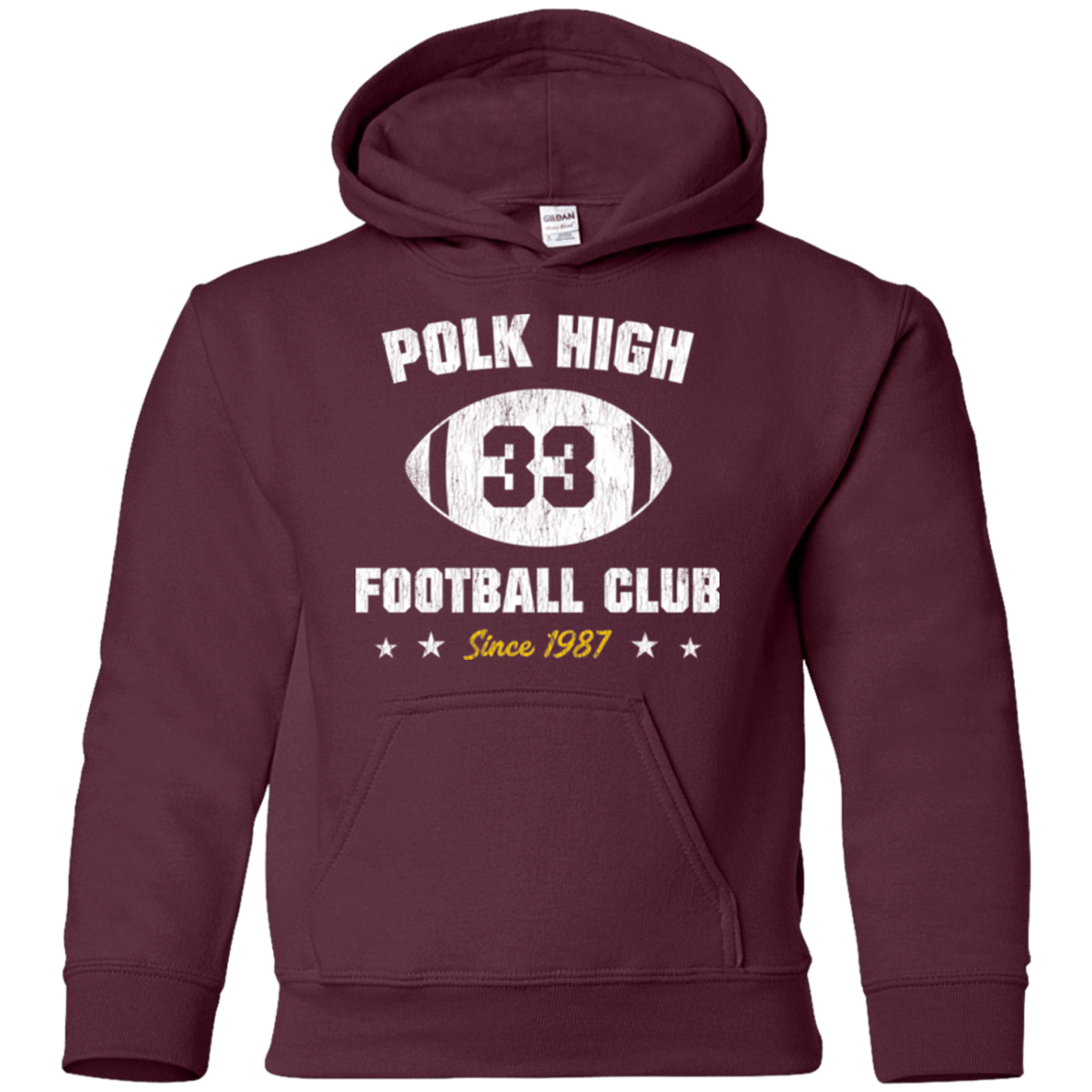 Sweatshirts Maroon / YS Polk High Football Youth Hoodie