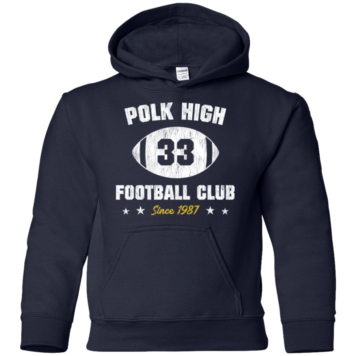 Sweatshirts Navy / YS Polk High Football Youth Hoodie