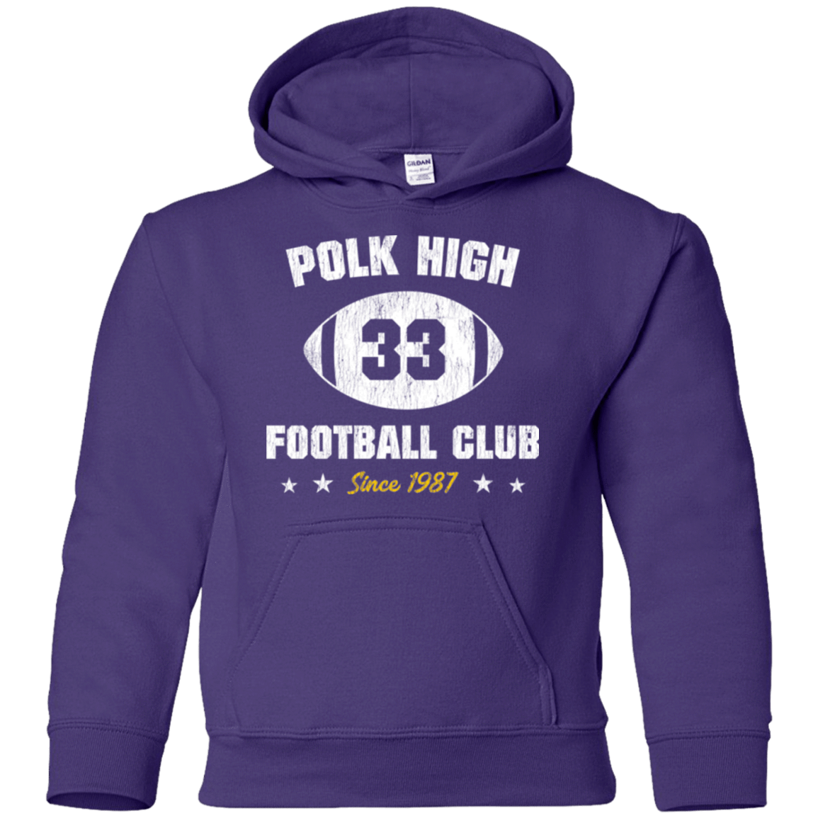 Sweatshirts Purple / YS Polk High Football Youth Hoodie